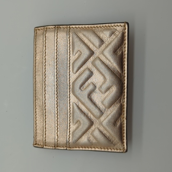 Fendi Authentic Rose Gold Zucca Card Holder Wallet - Picture 8 of 8